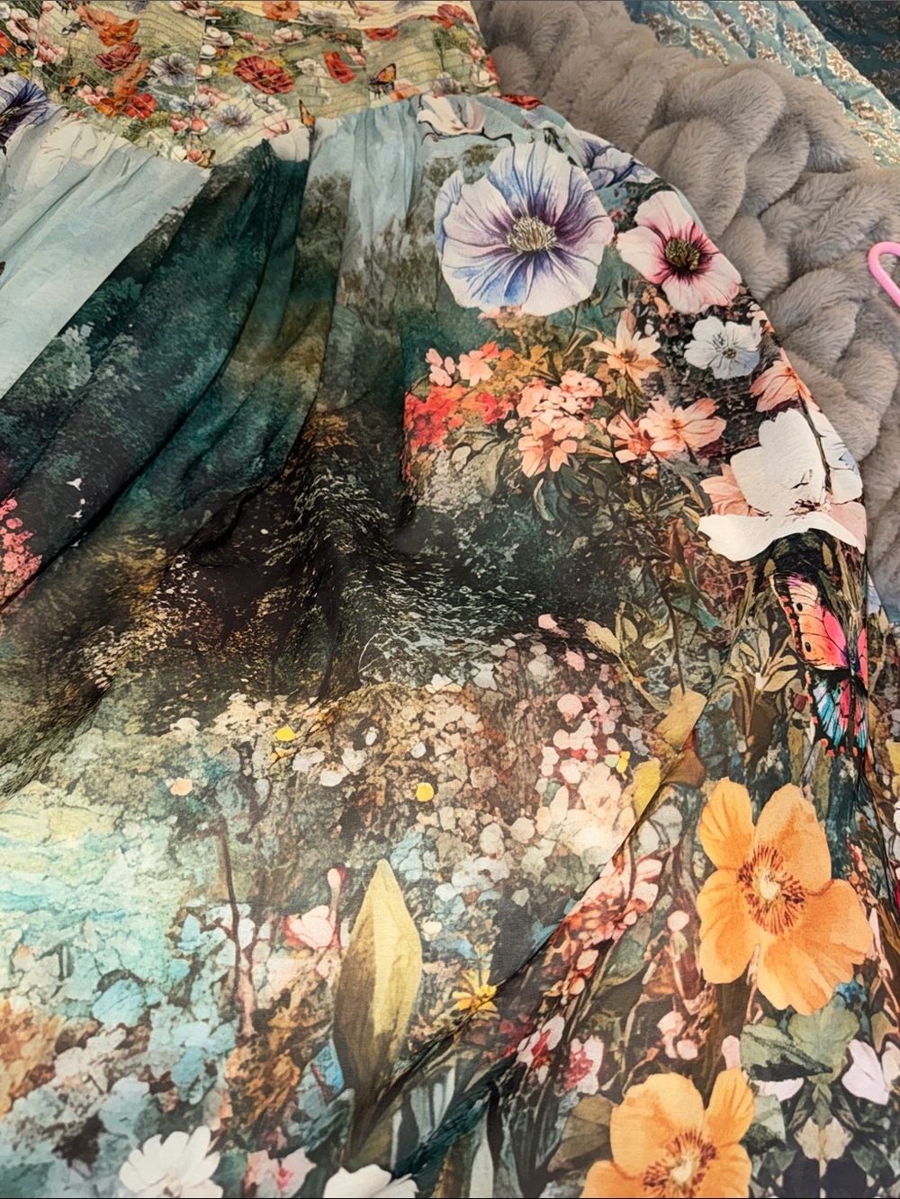 Anthropologie Floral & Butterfly Midi Dress - Multicolor - Picture 7 of 16
